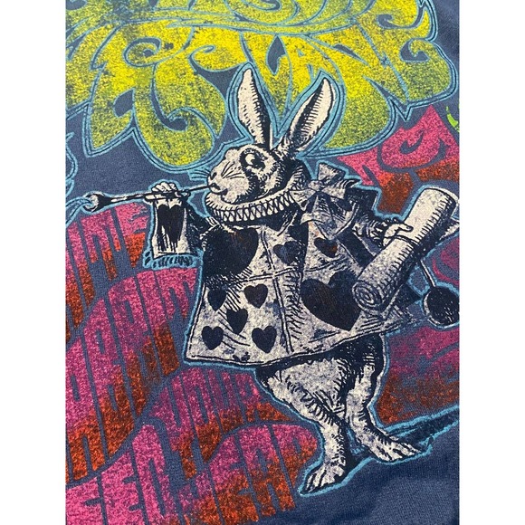 Urban Outfitters Blue Graphic Pullover Sweatshirt with Neon Yellow & Pink Print - Picture 4 of 4